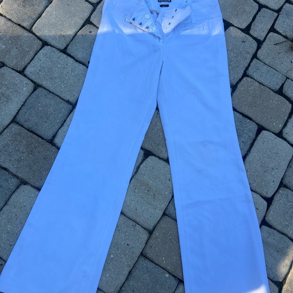 Express Women's Bright White Flare Jeans
